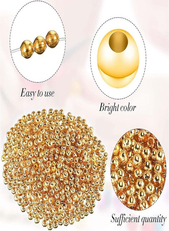 DIY Crafts 325 Grm, Dull Pink, Metal Spacer Beads Metallic Plated Round Beads Tiny Smooth Crimp Beads Jewelry Bracelet Making Clamp End Stopper Spacer Bead (325 Grm, Dull Pink) - Image 2